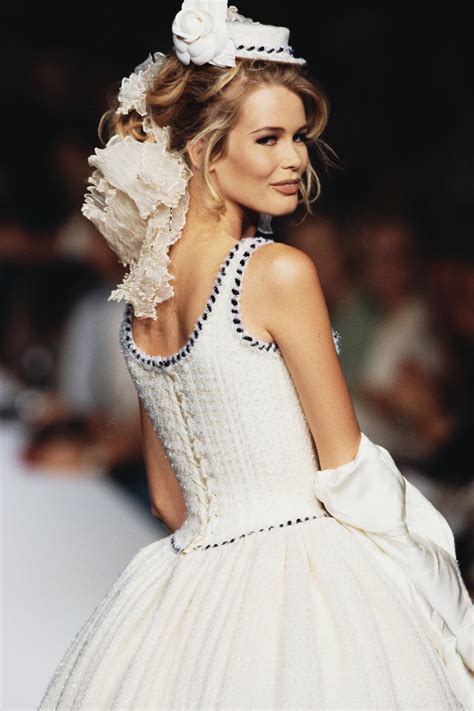 claudia schiffer chanel wedding dress|Claudia Schiffer fashion.